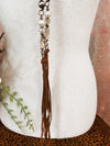 Gray Tiger Eye Wrap Necklace w/ Charmed Accent