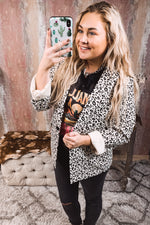 Cheetah Front Button Blazer