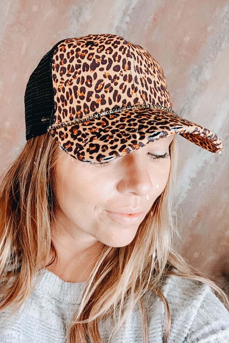 Cheetah Bling Ball Cap