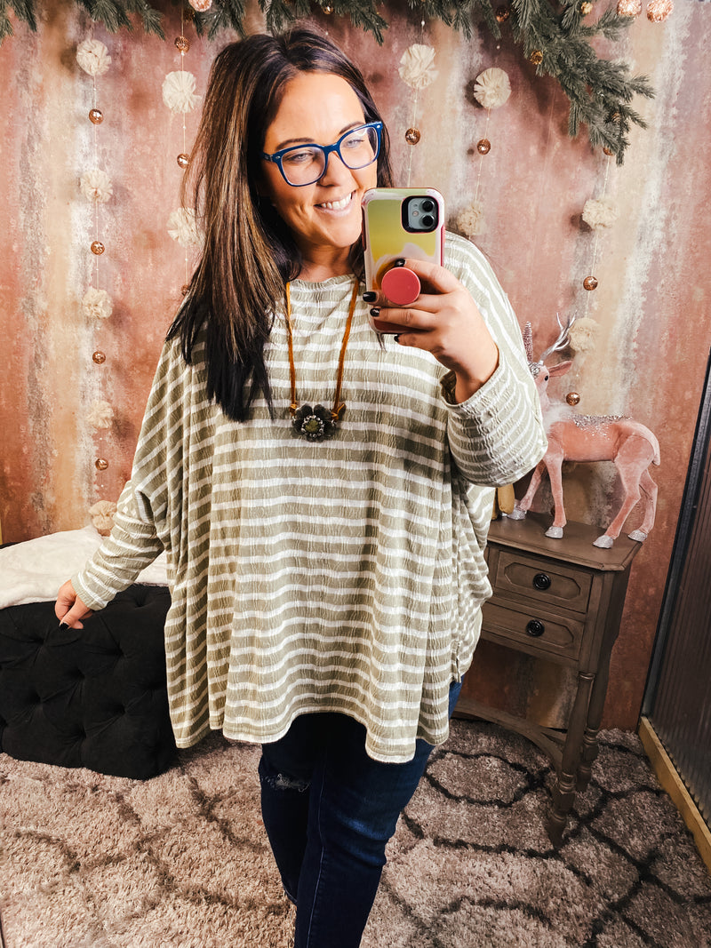 Twisted Neck Striped Top