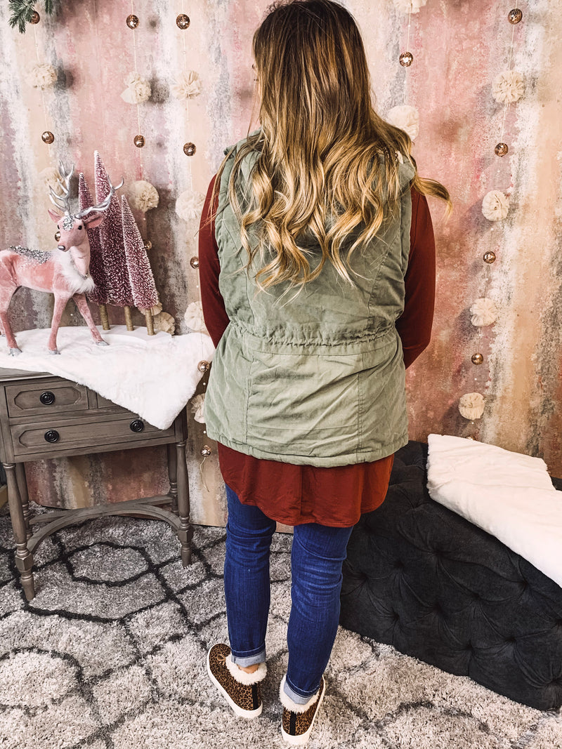 Sherpa Lined Hooded Vest