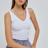 Basic Double Lined V Neck Tank