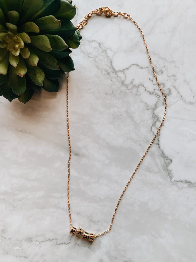 MAMA Block Necklace