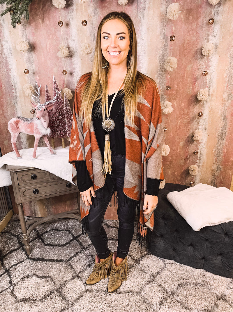 Aztec Pullover Poncho