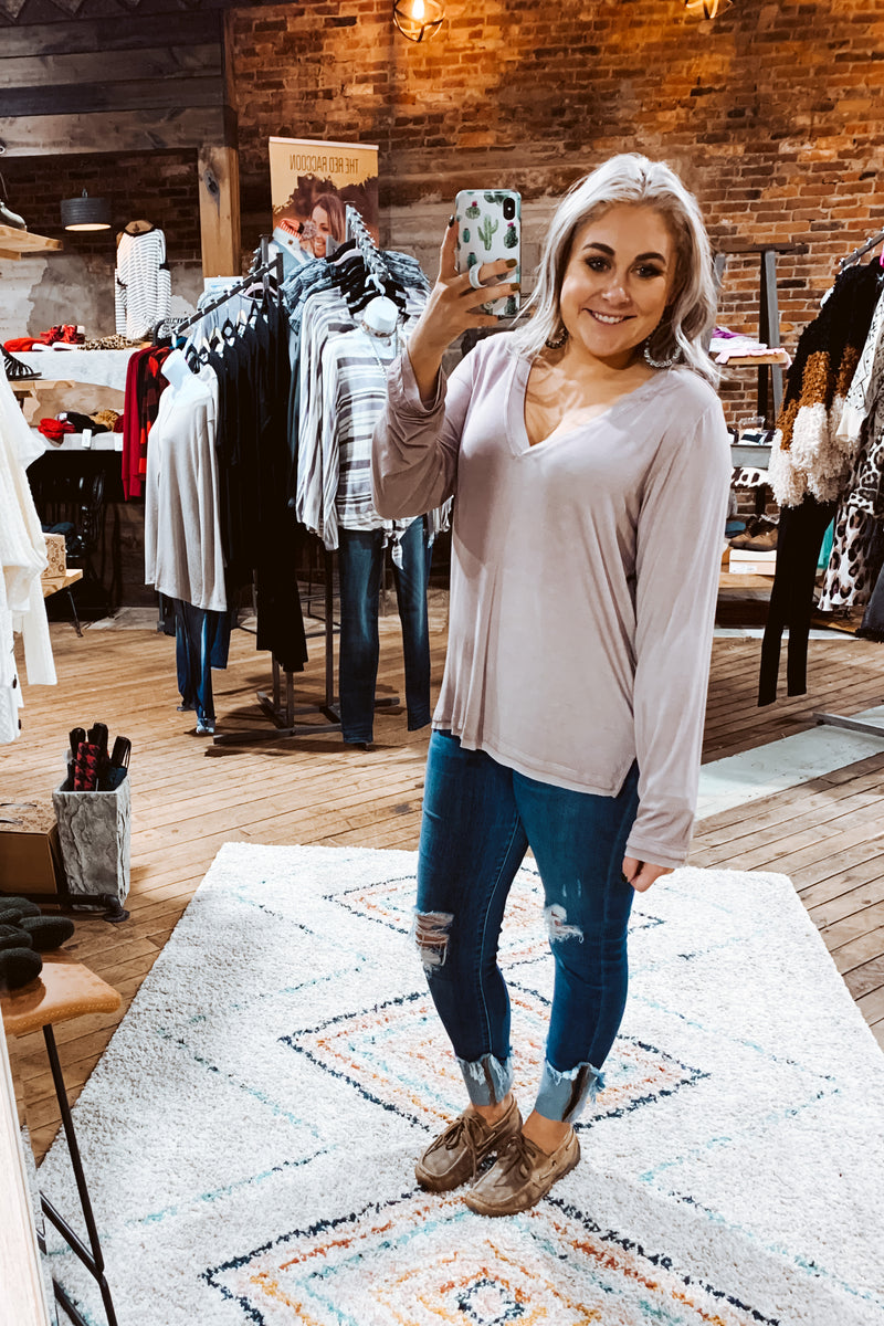 V Neck Butter Soft L/S Top