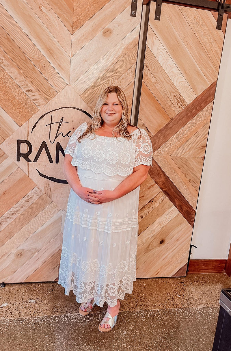 Whimsy White Tiered Lace Dress