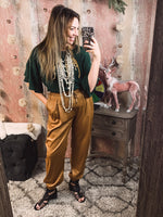 Drawstring Camel Pants w/ Pockets