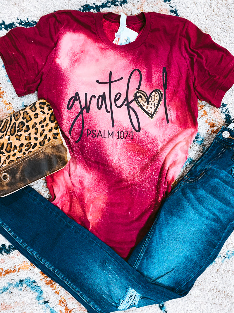 Maroon Bleached Grateful Heart