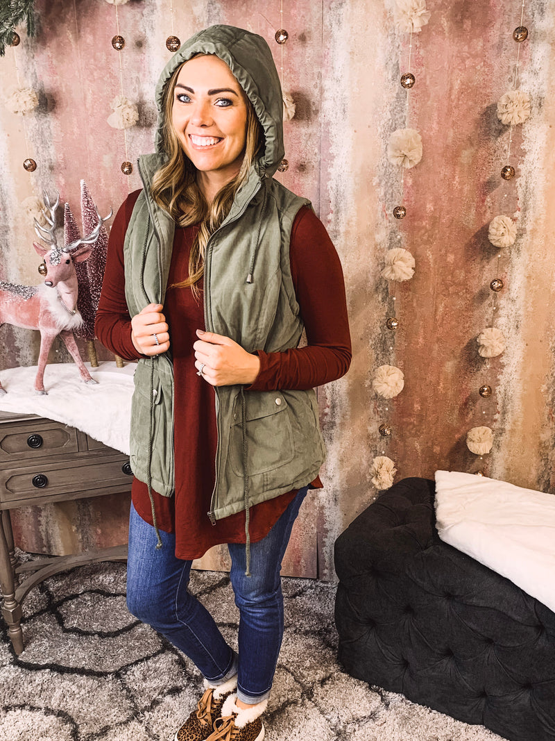 Sherpa Lined Hooded Vest