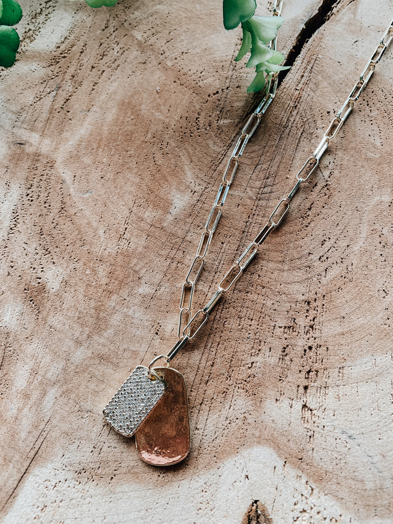 Gold Mini Paperclip Tag Collection Necklace