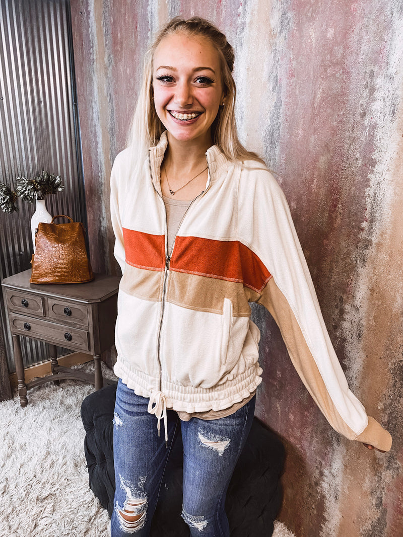 Zip Up Colorblock Fleece