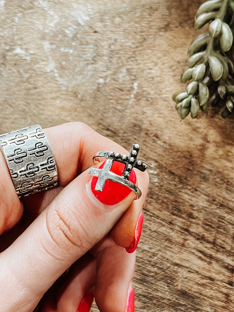 Double Cross Stacker Ring