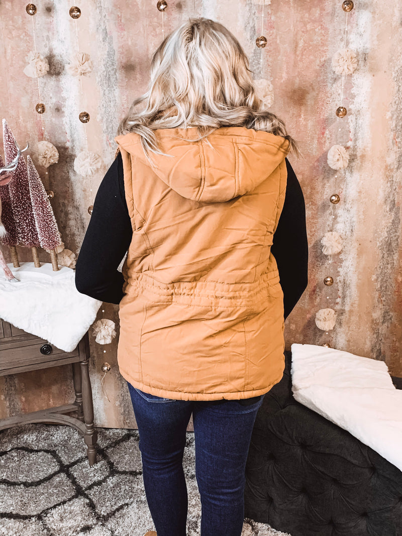 Sherpa Lined Hooded Vest