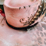 The Jolene Pink Hand Distressed Custom Hat