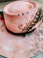 The Jolene Pink Hand Distressed Custom Hat