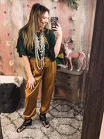 Drawstring Camel Pants w/ Pockets
