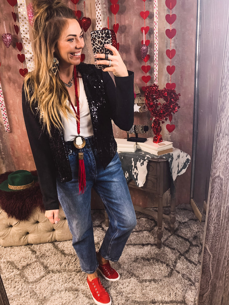 Black Sequin Blazer