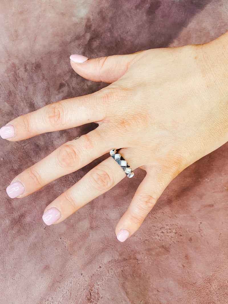 Howlite Square Ring