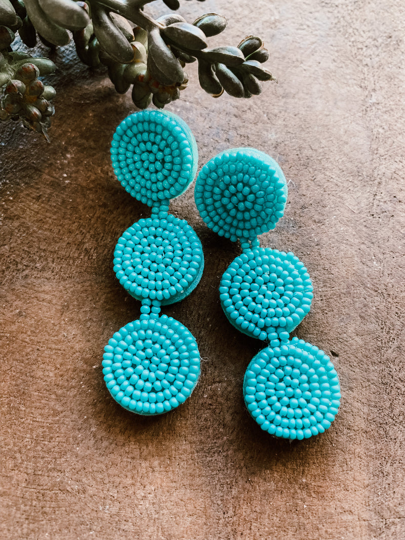 Round Seed Bead Dangle Earring