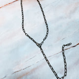 Diamond Lariat Chain Necklace - Black