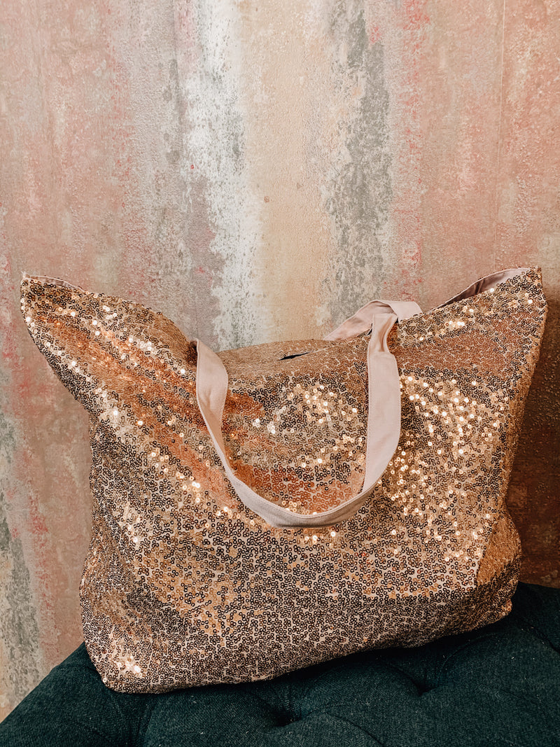 Rose Gold Sequin Tote