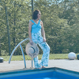 Nautical Stripe V Cut Swim