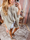 Twisted Neck Striped Top