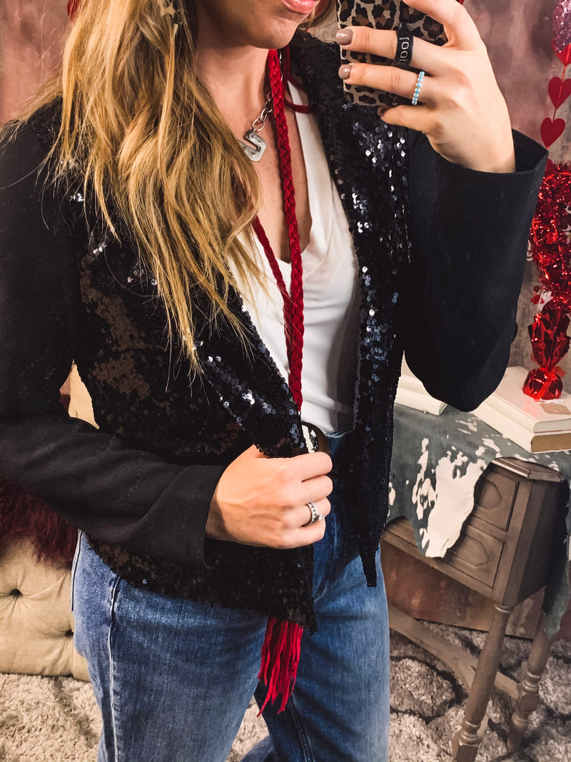 Black Sequin Blazer