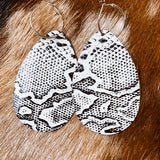 B&W Snake Leather Earring