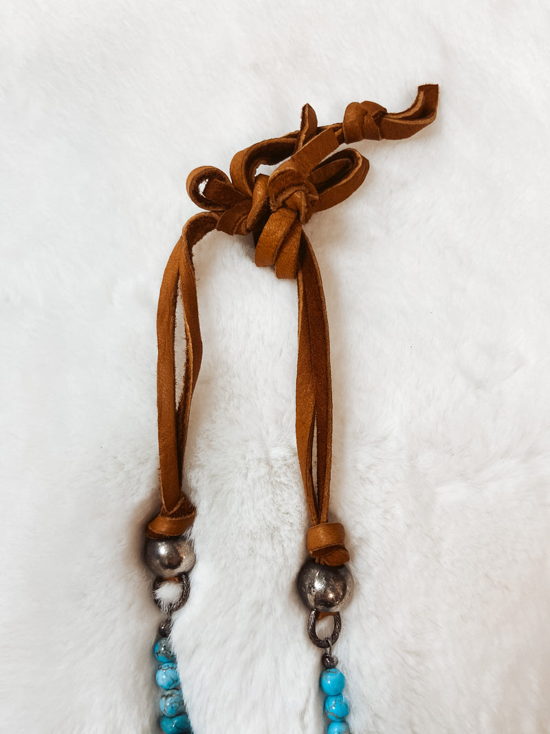 Oversized Turq & Crystal Necklace
