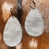 Gray Metallic Textured Earring