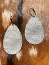 Gray Metallic Textured Earring