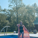 Black Solid Halter Tank Swimwear