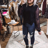 Sequin Detail Sleeve Top
