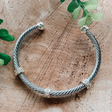 Spiral Cable Triple Cylinder Ball Cuff