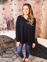 V Neck High Low L/S Top