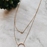 14K Gold Dipped Double Circle Necklace