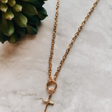 Cross Pendant on Open Circle