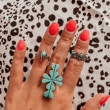 Crown Turquoise + SS Ring