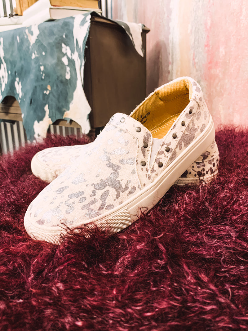 White Studded Hair On Shoe