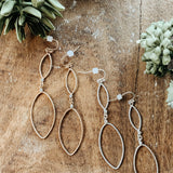 Double Metal Teadrop Dangle Earring