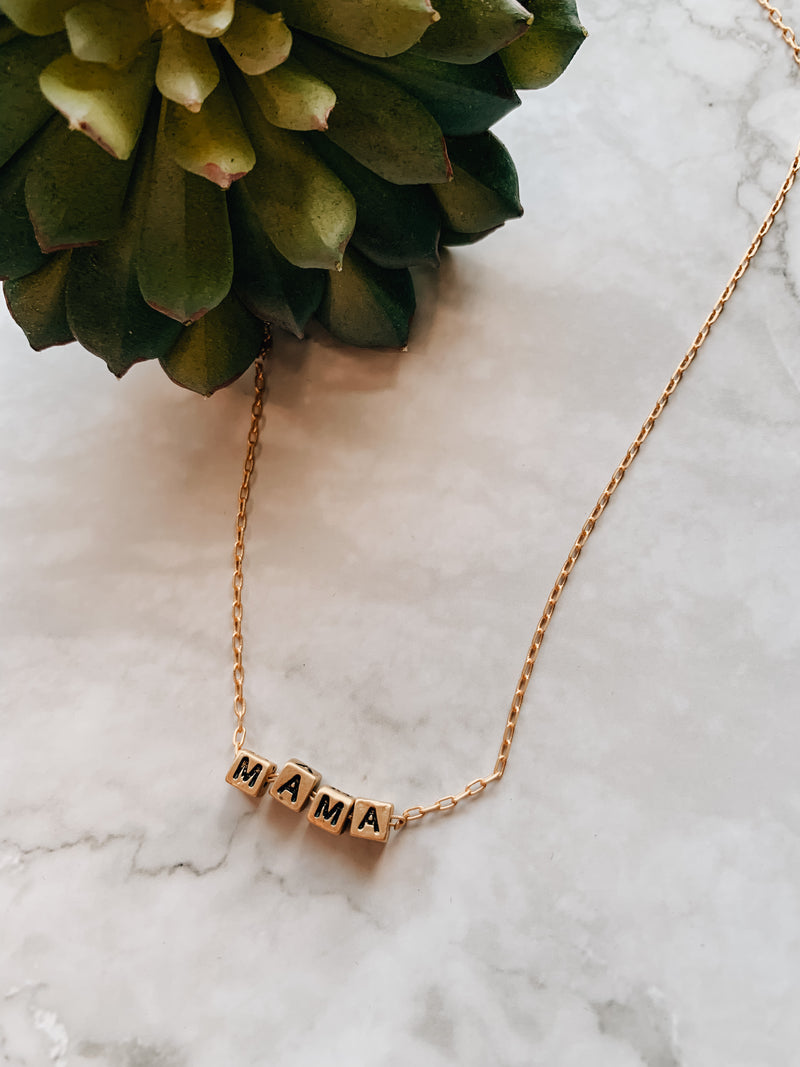 MAMA Block Necklace