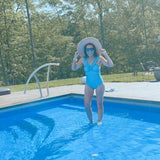 Nautical Stripe V Cut Swim