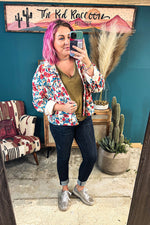 Retro Floral Corduroy Jacket