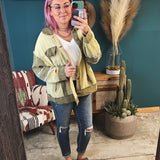 Taupe Woven Linen Jacket with Lace Inset