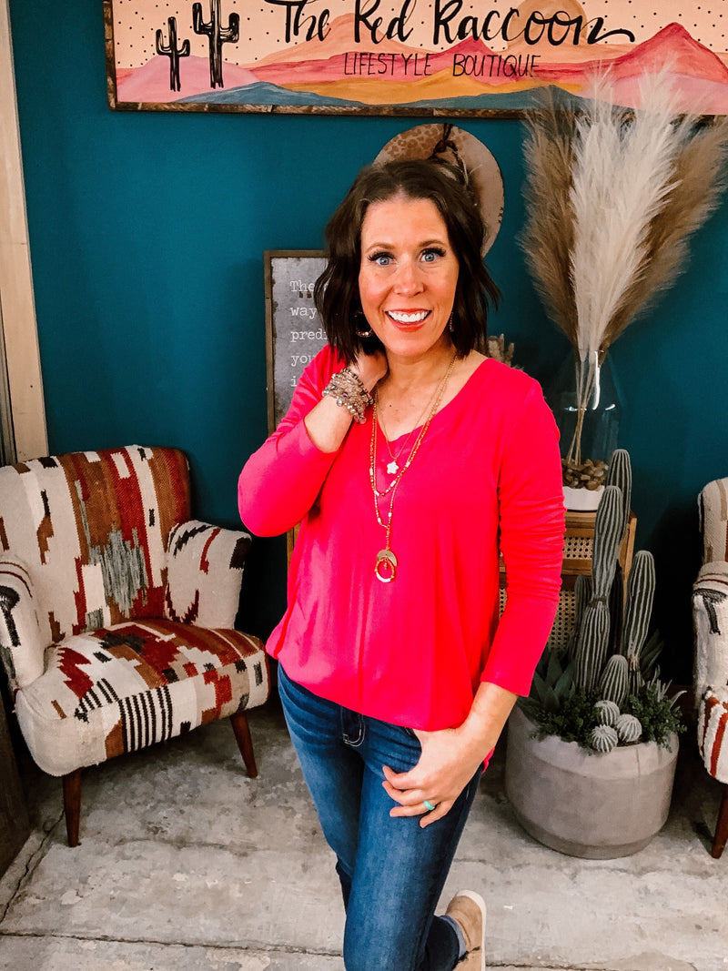 L/S Buttersoft V Neck Top