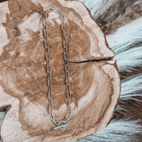 Gold Toggle Pave Necklace