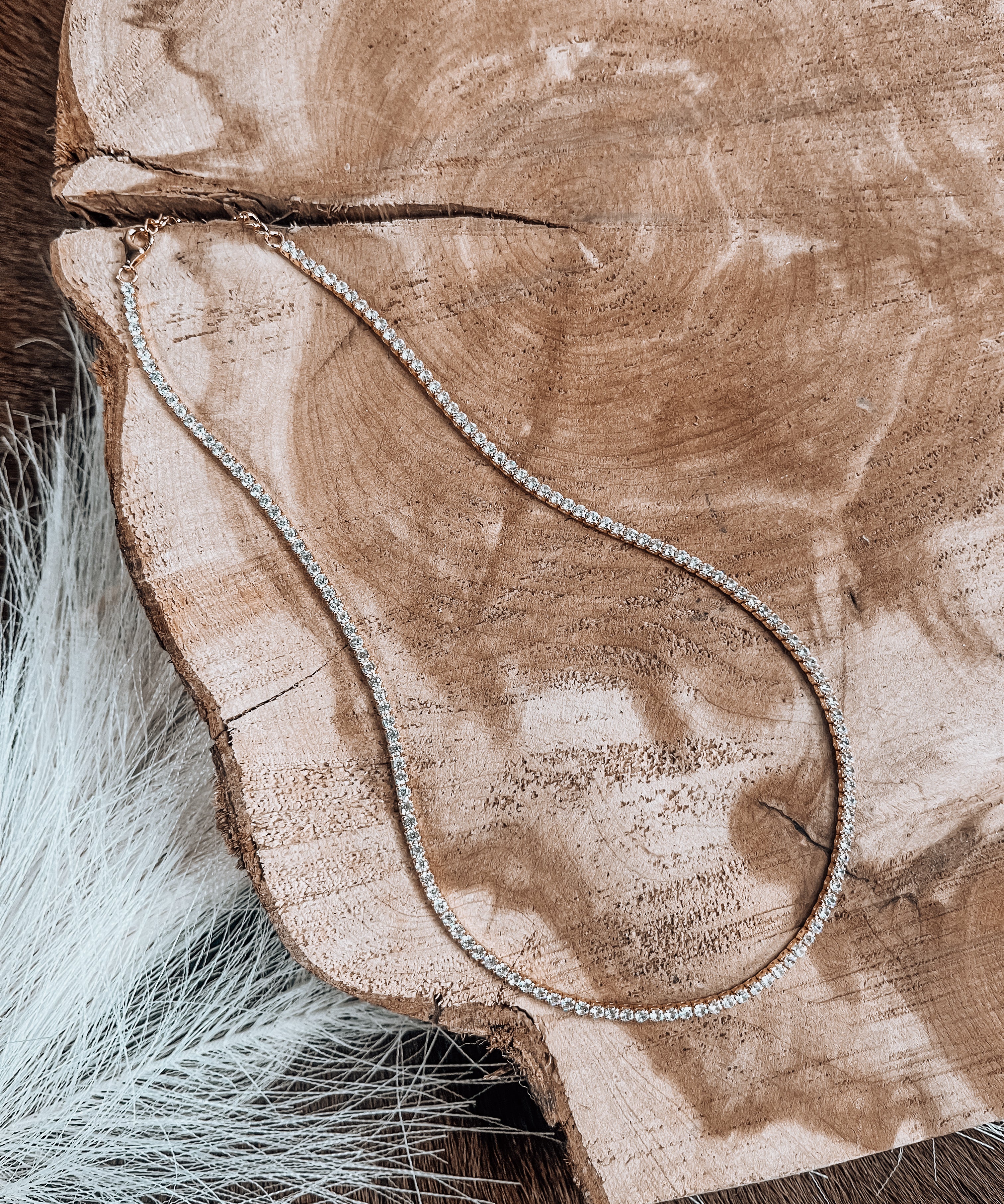 Sterling Silver Diamond Choker Necklace