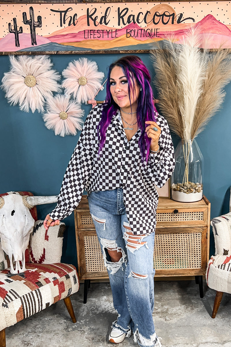 Van Vibes Button Front Blouse