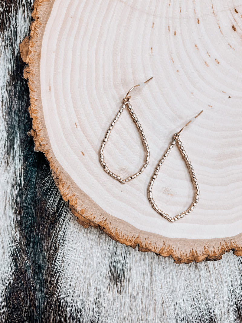 Matte Gold Bubble Teardrop Dangle